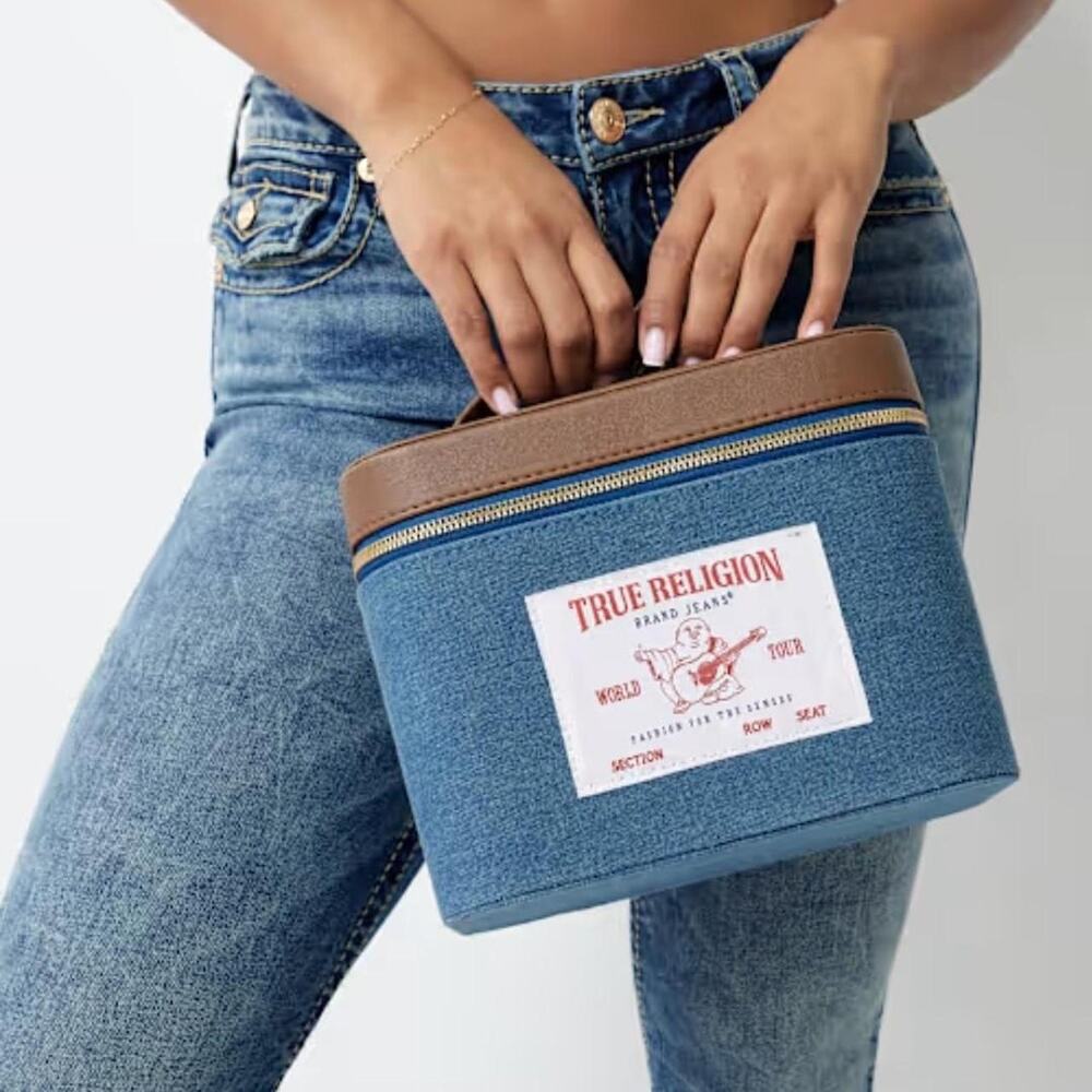 True Religion buddha logo makeup bag NEW